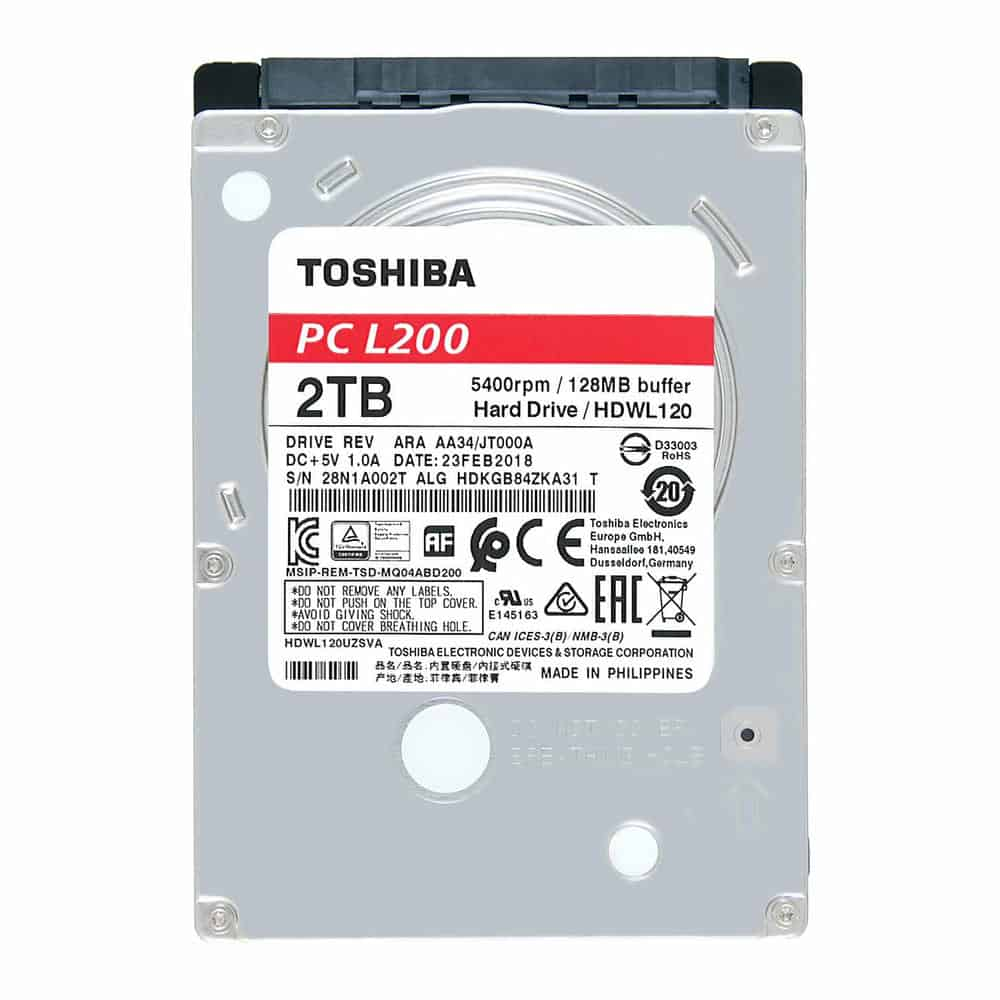 Toshiba 2TB 2.5" SATA HDD/Hard Drive